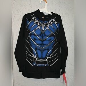 Marvel Black Panther Blue and Silver Boys Zip Up Hoodie (NWT)